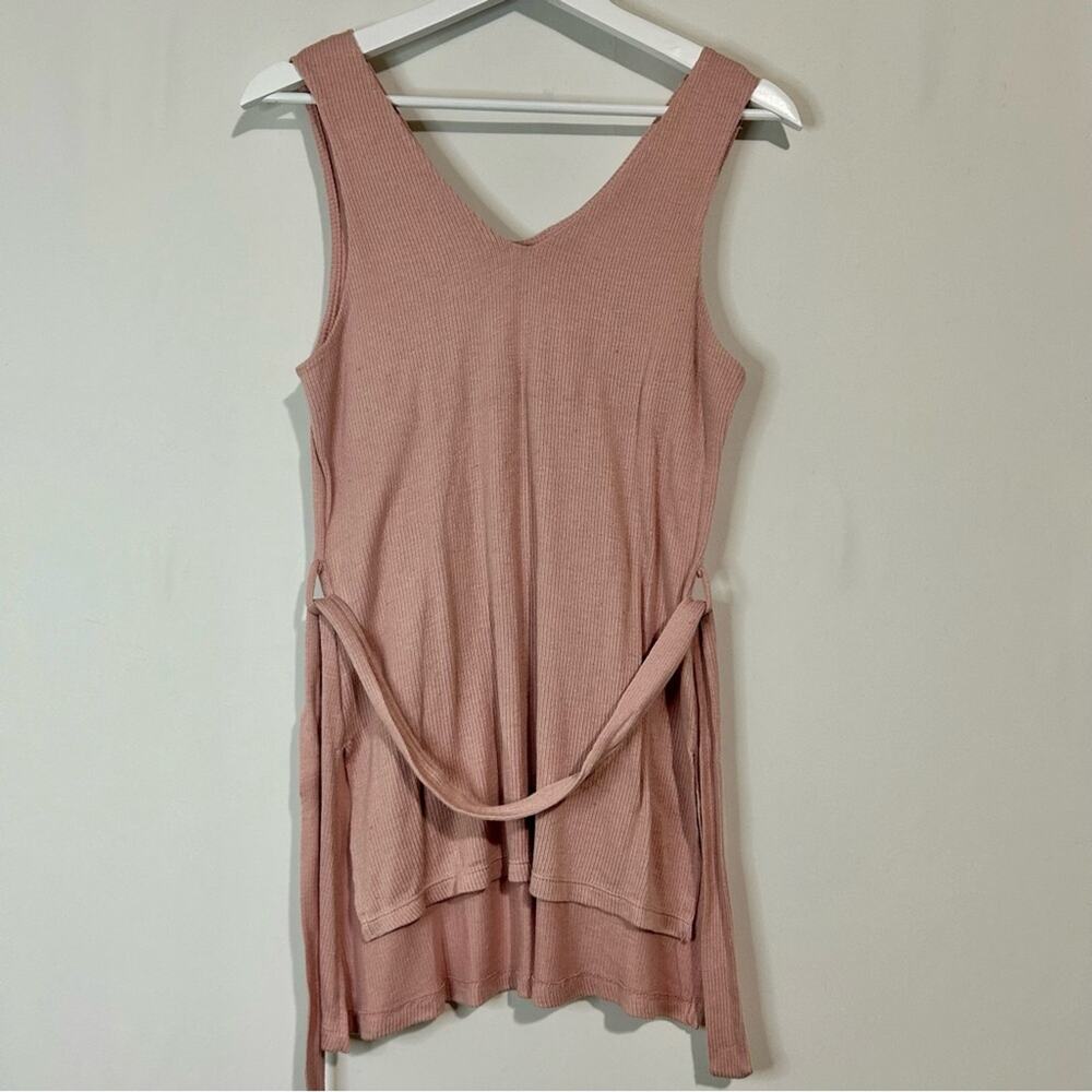 A New Day Women’s Sleeveless Ribbed Tank Top with Tie Pink Size Small